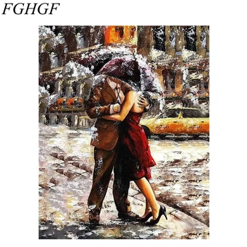 

FGHGF Lovers DIY Painting By Numbers Modern Abstract Wall Art Painting Hand Painted Paint By Numbers