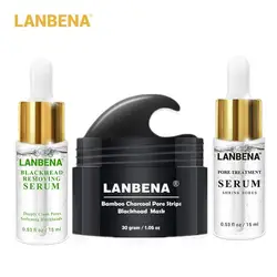 LANBENA угольная для черных точек Remover маска + пор Газа суть черный маска Отшелушивающая Маска пилинг акне лечения маска для носа 3 шт