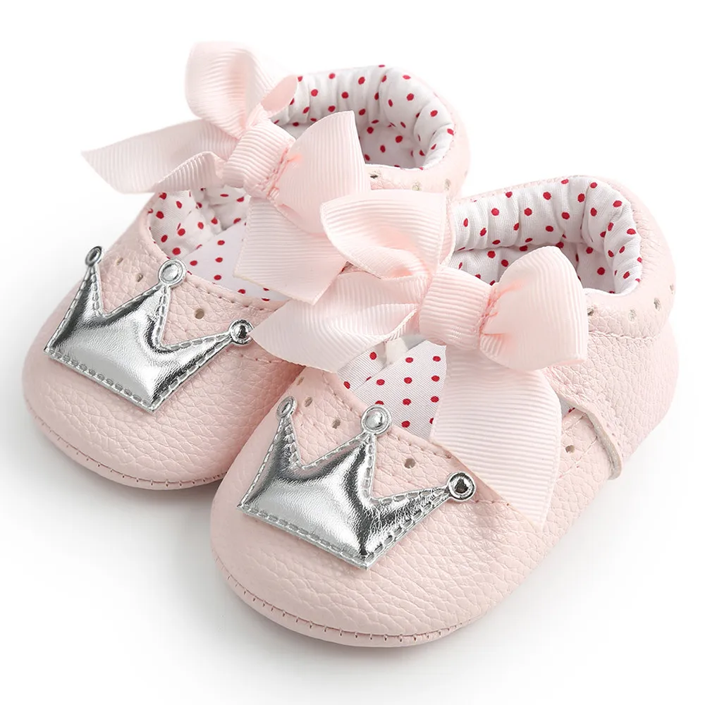 MUQGEW/обувь из искусственной кожи для новорожденных; обувь принцессы с короной для маленьких девочек; нескользящие кроссовки с мягкой подошвой для малышей; обувь для первых шагов; От 0 до 18 лет