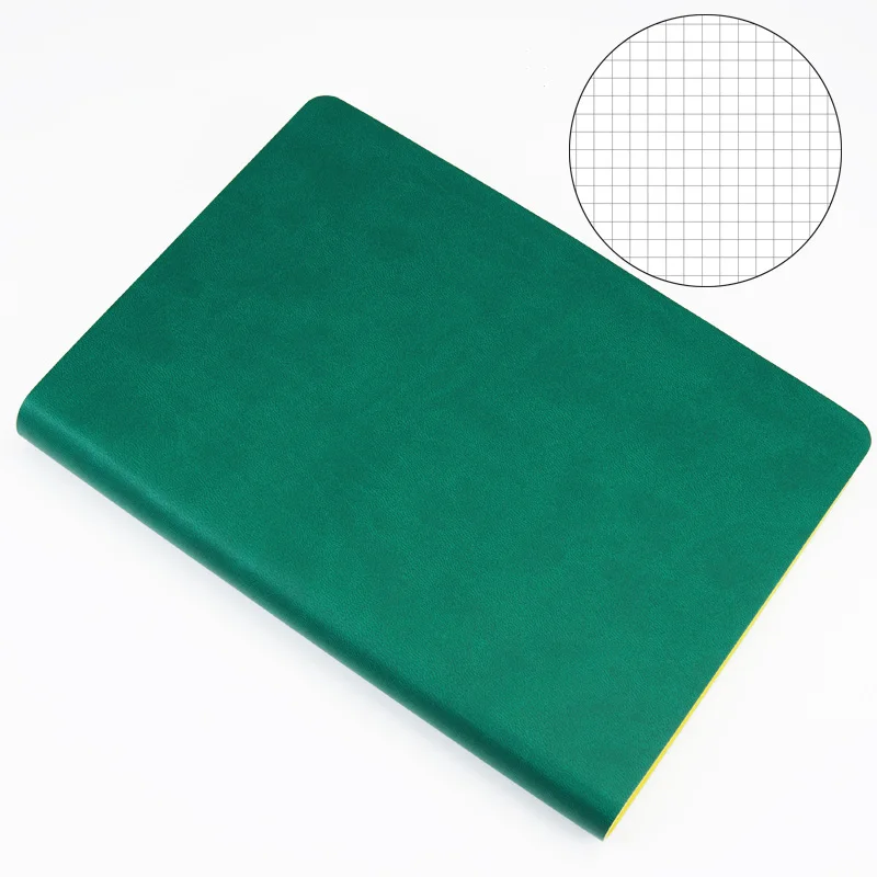 A5 мягкий переплет квадрат дневник сетка пуля Блокнот Журнал Bujo - Цвет: Зеленый