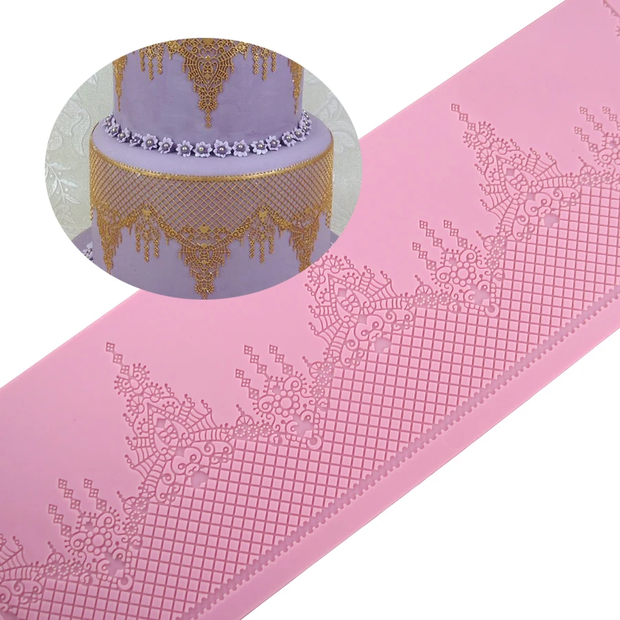 390mm*110mm Silicone Cake Lace Mold Baking Mat / Mold Edible Sugar Lace