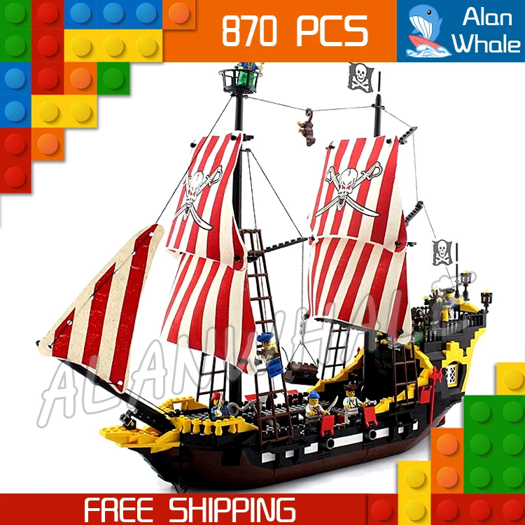 

870pcs New Pirates of the Caribbean Brickbeard's Bounty 308 Model Building Blocks Bricks Educational Toys Compatible with Lego