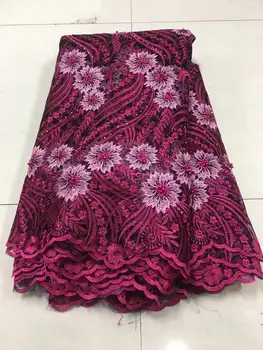 

African Lace Fabric 2019 Embroidered Nigerian Laces Fabric High Quality French Tulle Lace Fabric For Women Dress ALC-ZJ168