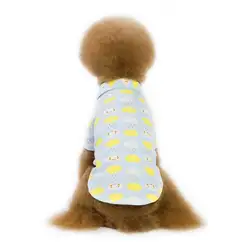 Осенние Рубашки для собак с принтом домашних животных собак отложной воротник куртка для домашних животных куртки
