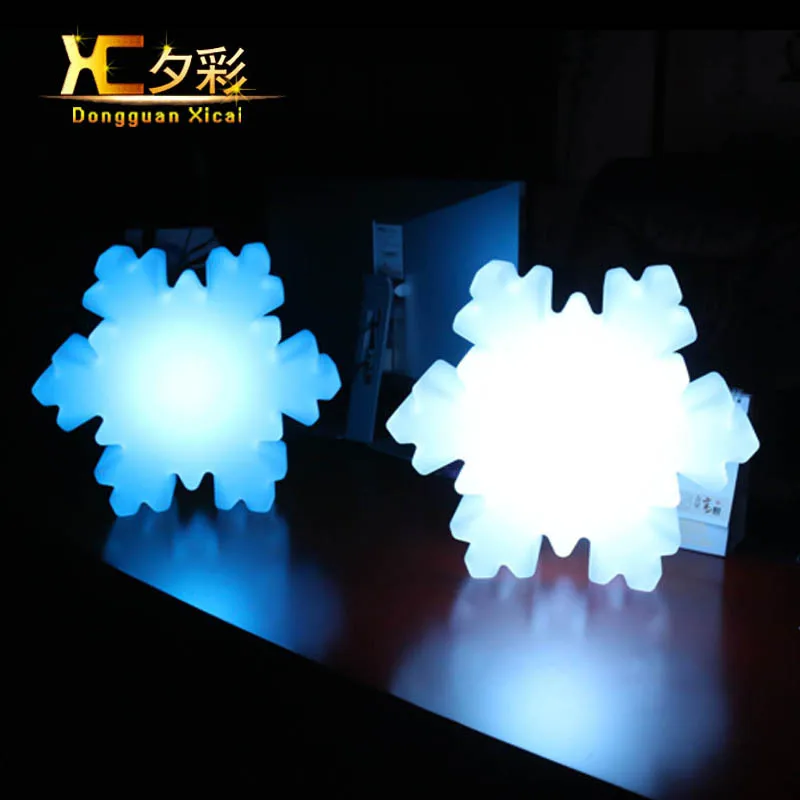 

Plastic LED Night Light Color Changing Snowflake Table Lamp Dinning Room Decorative Lighting For Bar Hotel Resturant Party