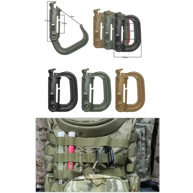 

1 /2 Pcs Tactical Backpack Clip Snap D-ring Carabiner Key Ring Private Locking Outdoor Hiking Travel Kits