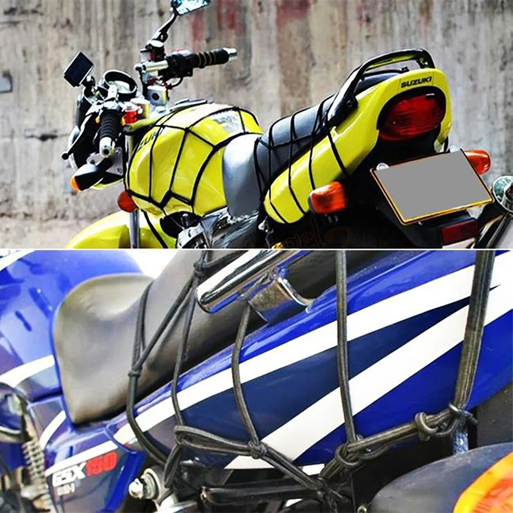 SPSPEEDWOW Motorcycle ATV Bike Cargo Bungee Luggage Net Tank Mesh Helmet Holder Elastic Motorcycle Luggage Net 40*40cm