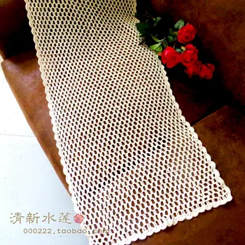 

Fresh water lotus pure cotton bud silk thread hand hook needle hook hollowed - out simple beautiful retro sofa towel table flag