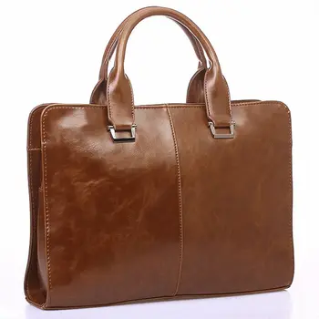 

Men's Leather Shoulder Messenger Bags Business Work Bag Laptop Briefcase Handbag Color, Brown