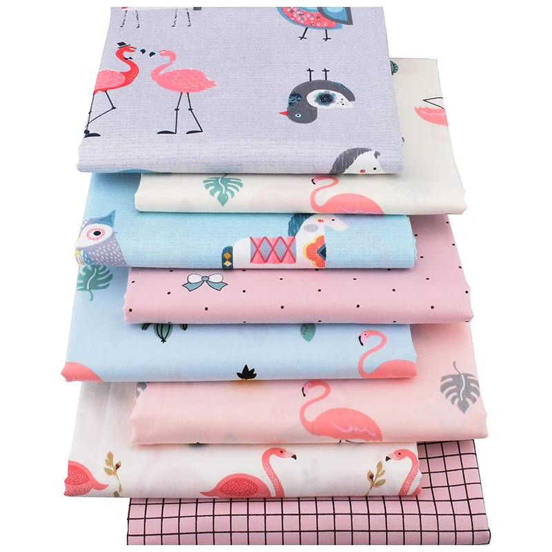 

Haisen,8pcs/lot,Flamingo Cartoon Series,Printed Twill Cotton Fabric,Patchwork Cloth,DIY Sewing&Quilting Material For Baby&Child