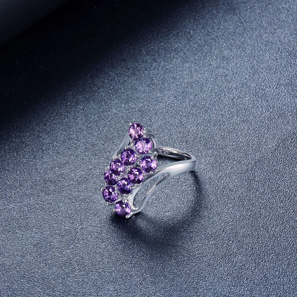 Обручальные кольца Hutang с аметистом, натуральный драгоценный камень, 925 пробы, серебряное кольцо, хорошее модное ювелирное изделие с камнем для женщин, подарок для девочек, новинка