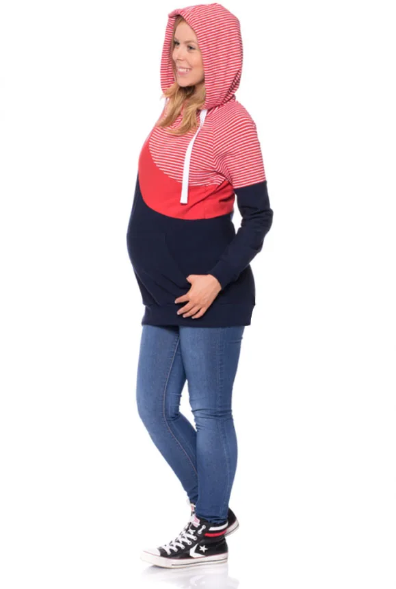Pudcoco/Новинка; сезон зима-осень; женские толстовки с капюшоном для беременных; Одежда для кормящих и беременных