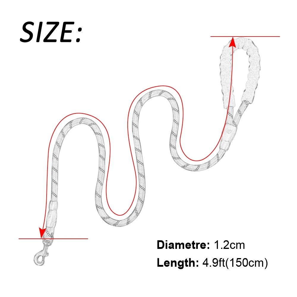 Dog Leash Rope Reflective Dog Leashes For Medium Large Dogs Running Durable Nylon Dog Leash Collar Harness Pet Leads Accessories (4)
