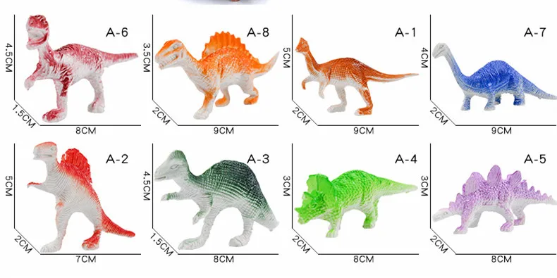 10pcs Action Toy Figures dinosaur world Tyrannosaurus Dragon Dinosaur Toys Plastic Dolls Animal Collectible Model Furnishing Toy (1)