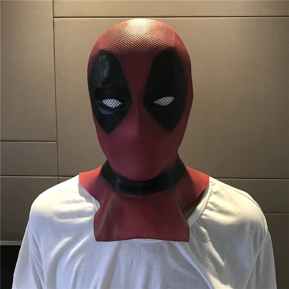 

Movie Deadpool Cosplay Mask Latex Full Head Helmet Deadpool Wade Winston Wilson Party Costume Masks Adult Funny Props