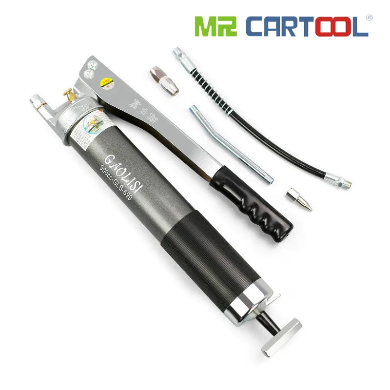

MR CARTOOL Grey Gear Pressure Rod Type High Pressure Manual Oil Grease Gun 900CC Effort-saving Oil Grease Gun Excavator Durable