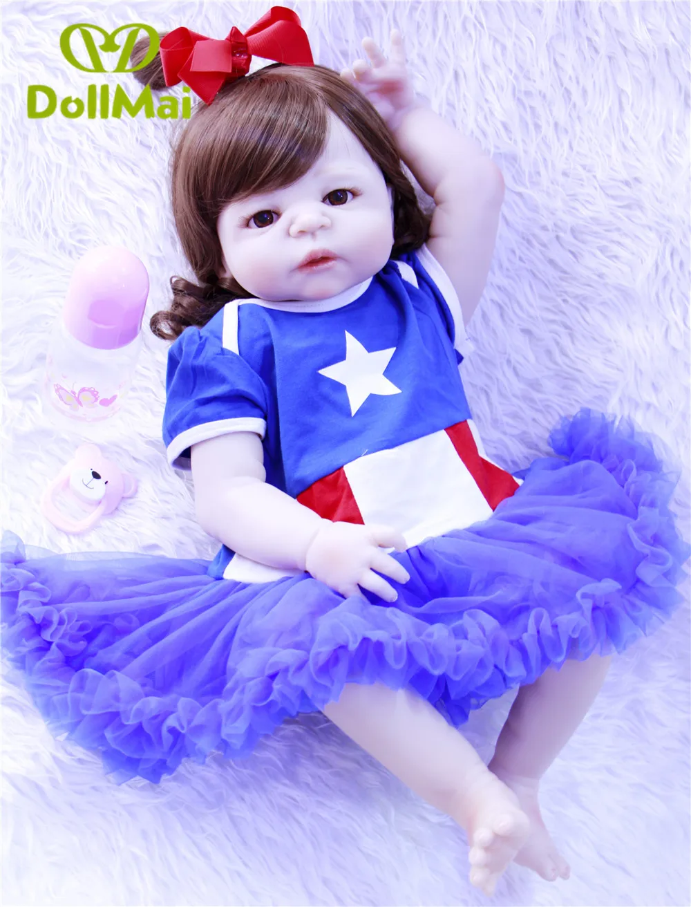 Оригинальные куклы DollMai настоящие для новорожденных 57 см полностью | Отзывы и видеообзор