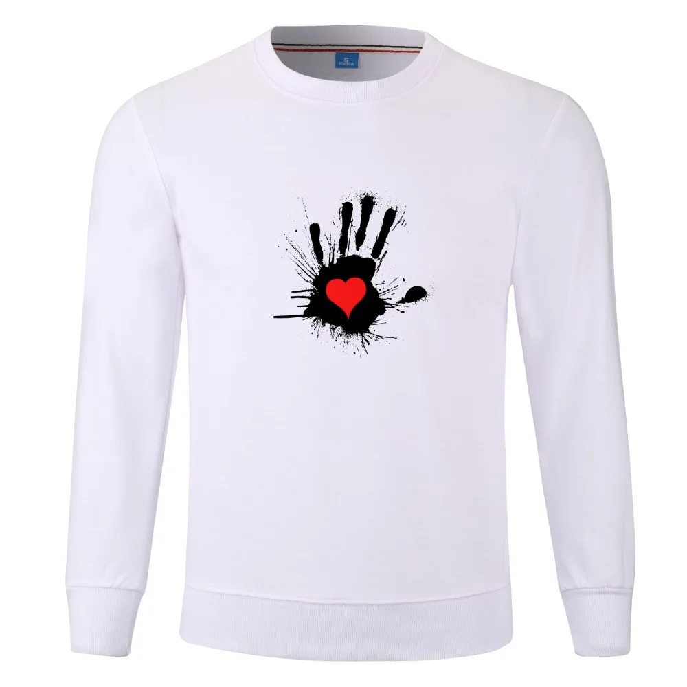 Happiness Is In The Palm Of Your Hand Female Hoodies Fingerprint Cotton Autumn Winter Sweatshirts Kawaii Cartoon Pullover Hoodies