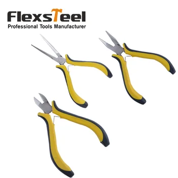 

Good Quality 3PCS High Carbon Steel Mini Plier Long Nose Plier Mini Diagonal Plier Needle Nose Plier With Nickle Plated Surface