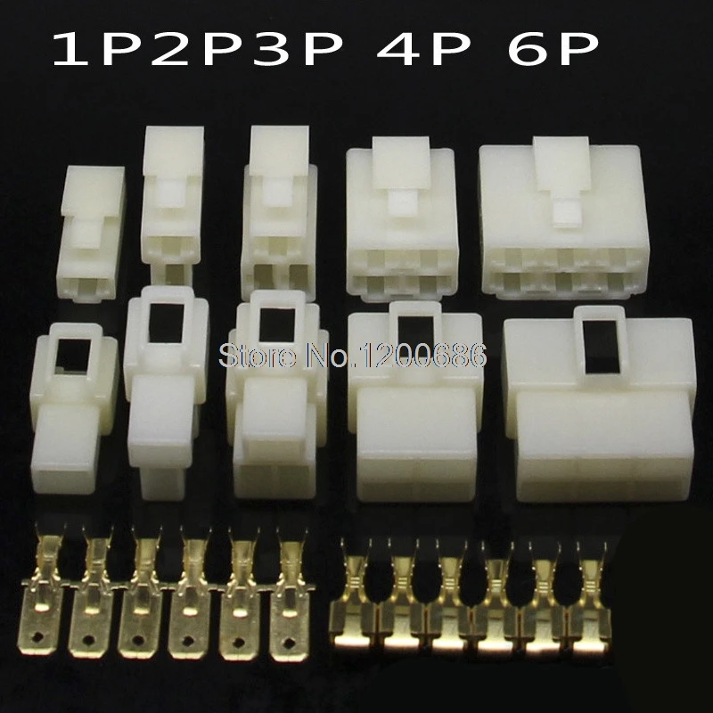 

Automotive Connector Plug 6.3mm Connector Male-Female Butt Plug connector 1PIN 2PIN 3PIN 4PIN 6PIN each one pieace
