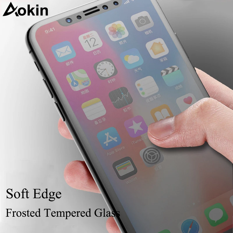 

Aokin 3D Matte tempered glass For iPhone X PET Edge Frosted Full screen protector coverage protective film For iPhone X Glass