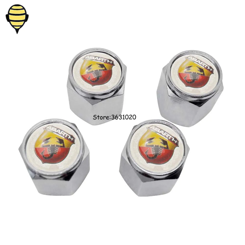 

For Abarth 500 595 1000 Punto Berlinetta Zerocento 204A Fiat Abarth 124 134 Wheel Valve Stem Caps Rim Sticker Cover Car styling