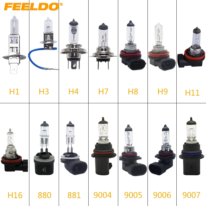 FEELDO 14PCS Car H4 55W/100W 12V White FogLights HalogenBulb Headlight Bulbs Lamp Light Source Parking #HQ2861 | Автомобили и