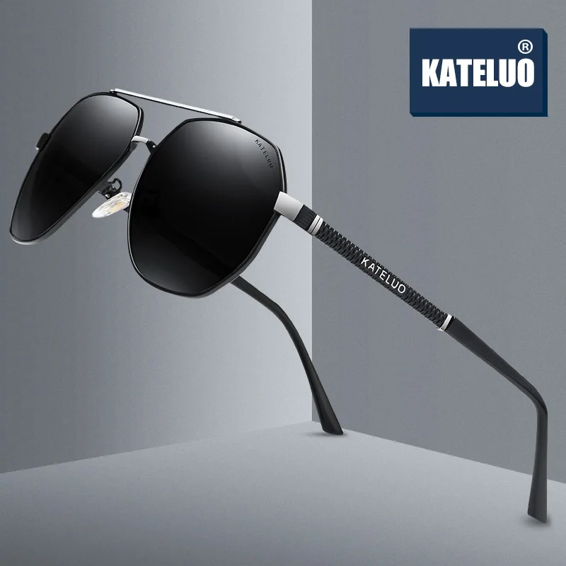 

KATELUO Mens Sunglasses Brand Designe Pilot Polarized Glasses Men Sun Glasses Eyewear Accessories oculos de sol masculino 6603