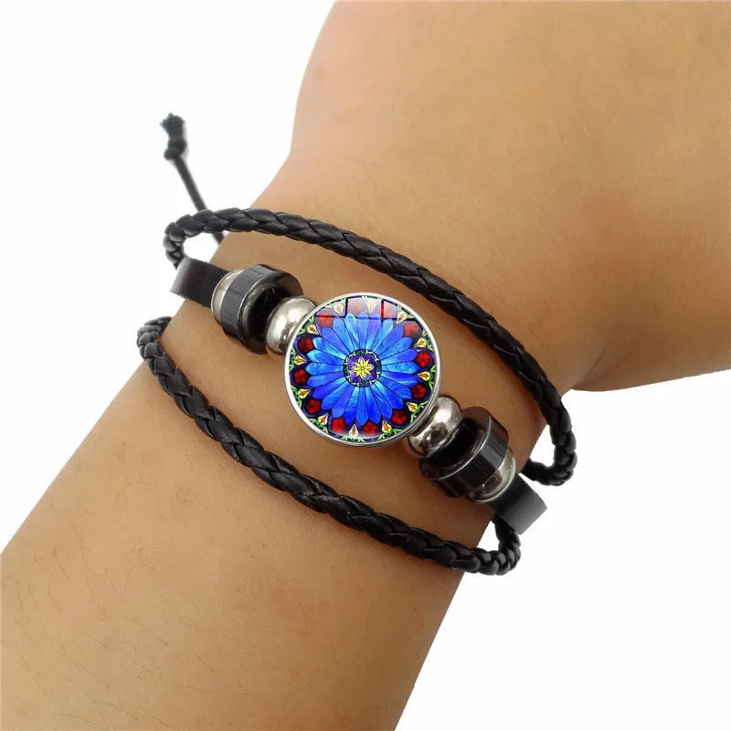 Bangles Bangle New 2019 Simple Fashion Men's Mandala Time Gem - Woven Beads Bracelet High Quality Leather Jewelry Accessories |