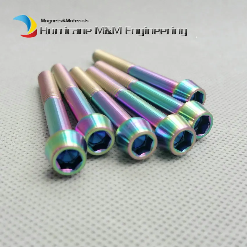 

Long Ti Bolt M5 x25-60mm Titanium Bolts 4 Oil Brake Ti Multiple Gold Color Cone Head Hexagon Socket Ti Screws Ti Fastener