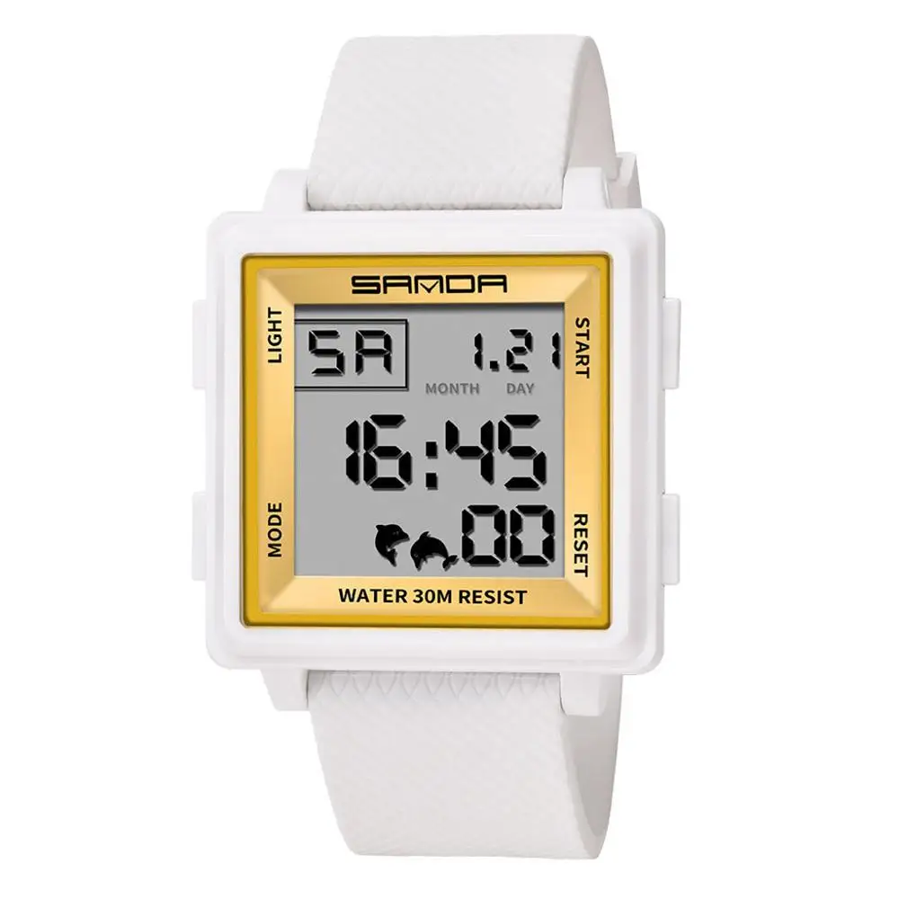 Мужские стильные часы Reloj relogio Saat цифровые часы лучший бренд роскошные квадратные relogio masculino спортивные противоударные часы хронограф# A - Цвет: E