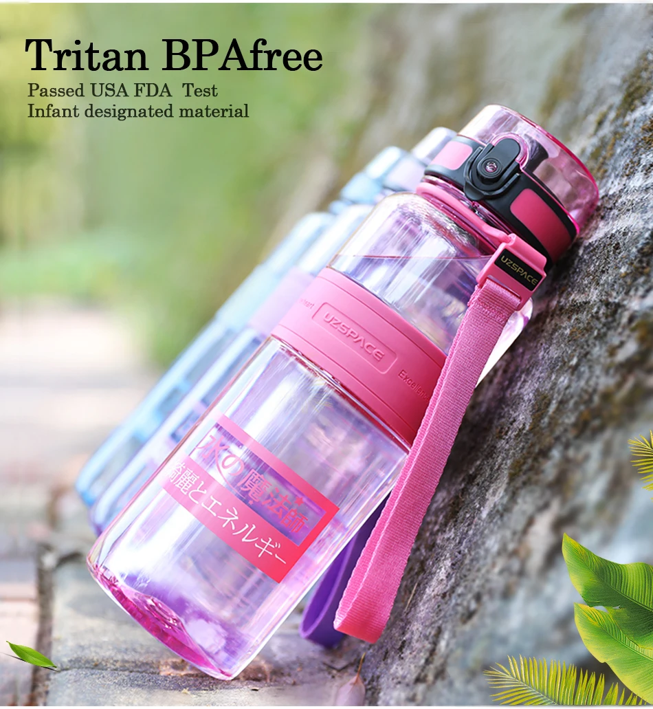 UZSPACE Water Bottles Fruit Tea Sport Portable LeakProof Shaker Tritan Plastic Drinkware 350ml500ml650ml BPA Free with Filter05