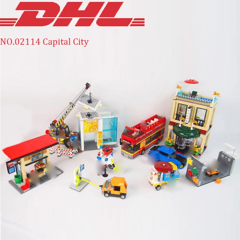 

DHL Lepin 02114 1356Pcs Capital City Figures Car Model Building Kits Blocks Bricks Set Toys For Children Gift Compatible 60200