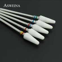 1 шт. керамический сверло для ногтей электрические фрезы роторные белые заусенцы маникюрные аксессуары для педикюра Инструменты для дизайна ногтей напильники