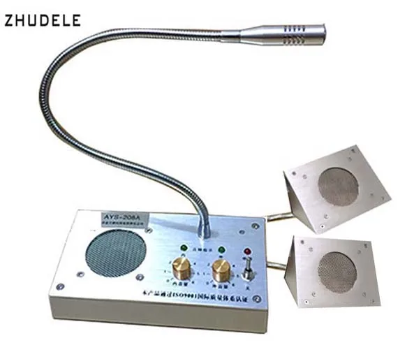 ZHUDELE окно аудио переговорное устройство интерфон динамик, двухсторонний банк офис магазин станция 2 шт. 5 Вт окно микрофон