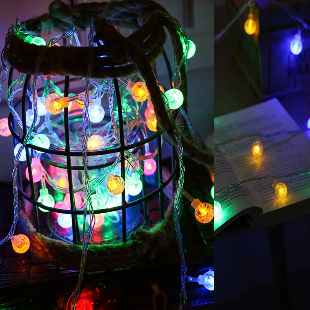 Гирлянда для внутреннего декора 10 м 100 светодиодный шарик сказочная Гирлянда Свет медная проволока светодиодная гирлянда из ламп Us Plug Home