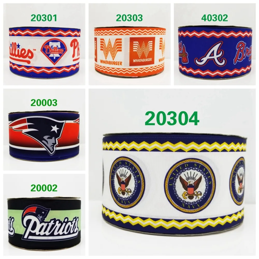 

Free shipping 50 yard per size sport ribbon printed grosgrain ribbon 40302