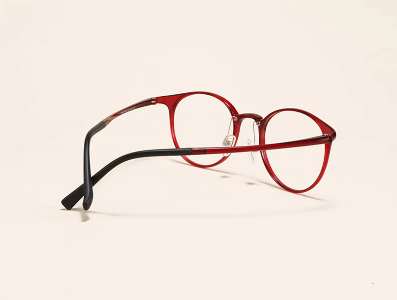 Round Retro Ultra-light Slim Tungsten Carbon Steel Prescription Frame Student Decoration Myopia Eyeglasses Eyewear Big Face