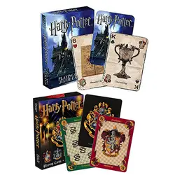 Харри Поттер игральные карты, игра Хогвартс Дом коллекция значки символы замок гребни 2 Модели Английский устанавливает весело подарок