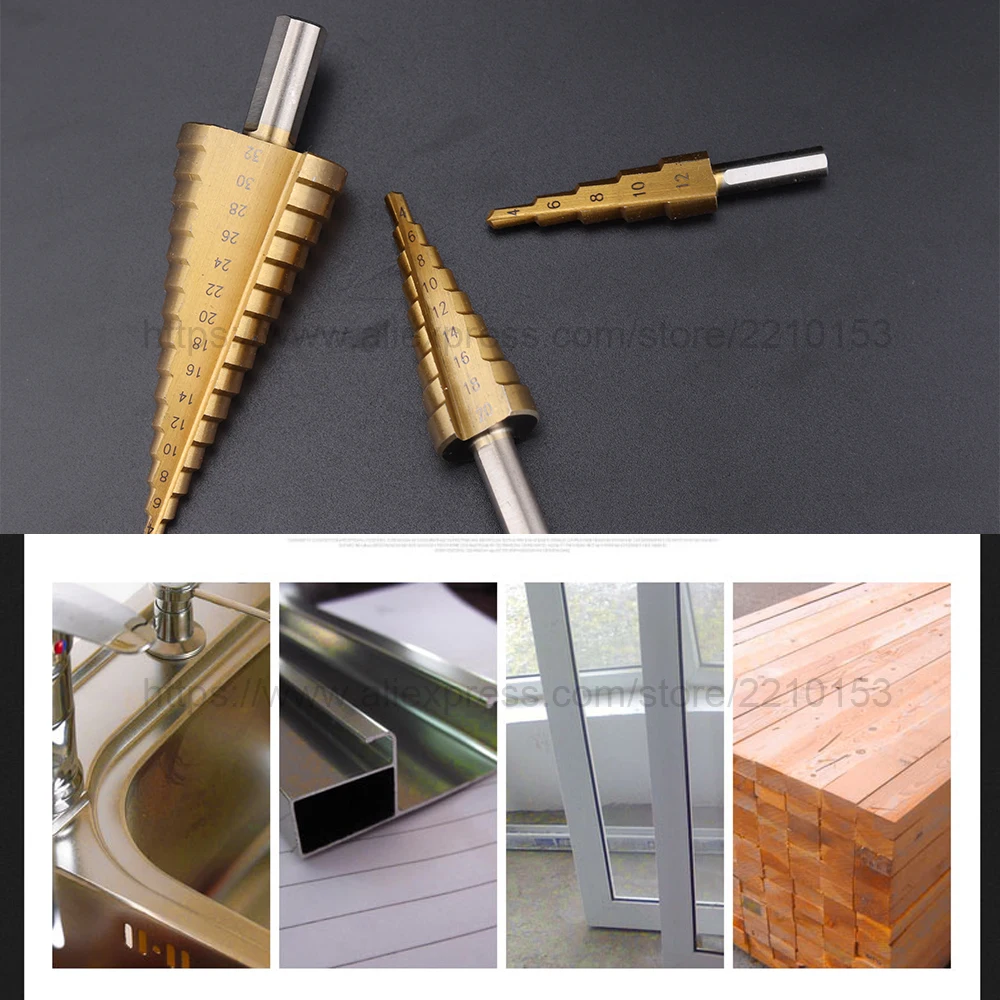 Triangle Shank Straight flute 4-12/20/4-32mm High Speed Steel Step Cone Taper Drill Bit Metal Plastic Hole Sharpening Reamer Triangle Shank Straight flute 4-12/20/4-32mm High Speed Steel Step Cone Taper Drill Bit Metal Plastic Hole Sharpening Reamer