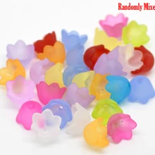 DoreenBeads 65 шт в случайном порядке, Матовые акриловые бусины-разделители, колпачки 10 мм x 7 мм(подходят 10 мм), новинка