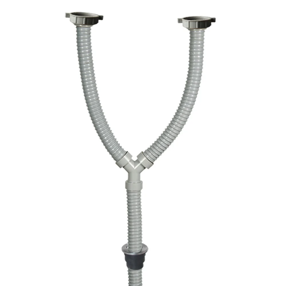 

Talea G2" Drain hose Double sink basin drain pipe kit grey Plastic Flexible Flume Kitchen Fixtures Steel wire hose GS010C001