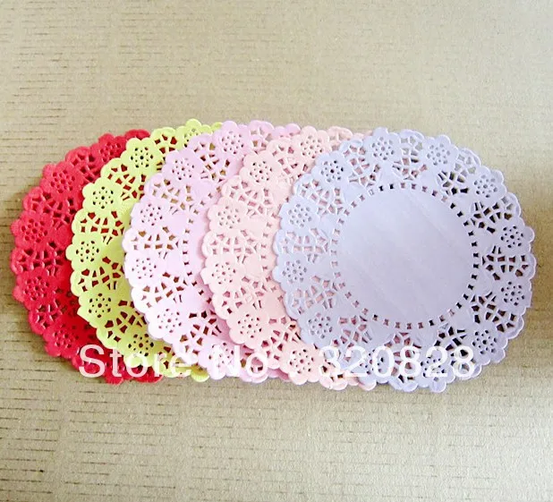4.5'' /11.4cm mix color Round Paper Lace Doilies Placemat Craft paper