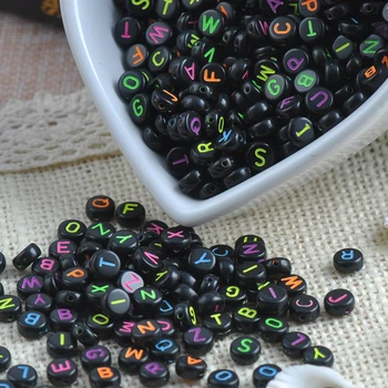 

Mixed Black Acrylic Alphabet/Letters Flat Round Pony Beads Charms Jewelry Craft 7x3mm 400Pcs YKL0114