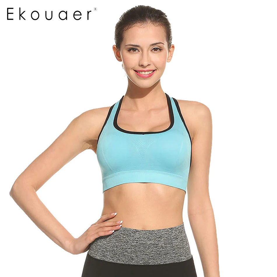 Ekouaer Pullover Women Bra High Impact For Workout Fitness With