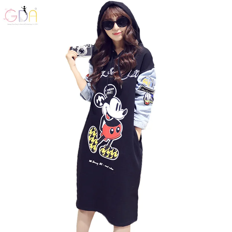 gda plus size mini dress fashion mickey mouse print dress sleeve casual autumn gda plus size mini dress fashion mickey mouse print dress sleeve casual autumn
