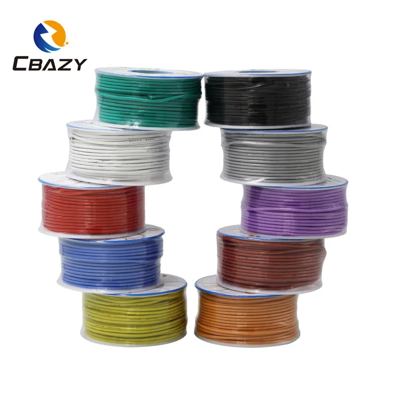 

28AWG 40M flexible silicone wire and cable tinned copper wire stranded wire 10 colors to choose from DIY wire connection