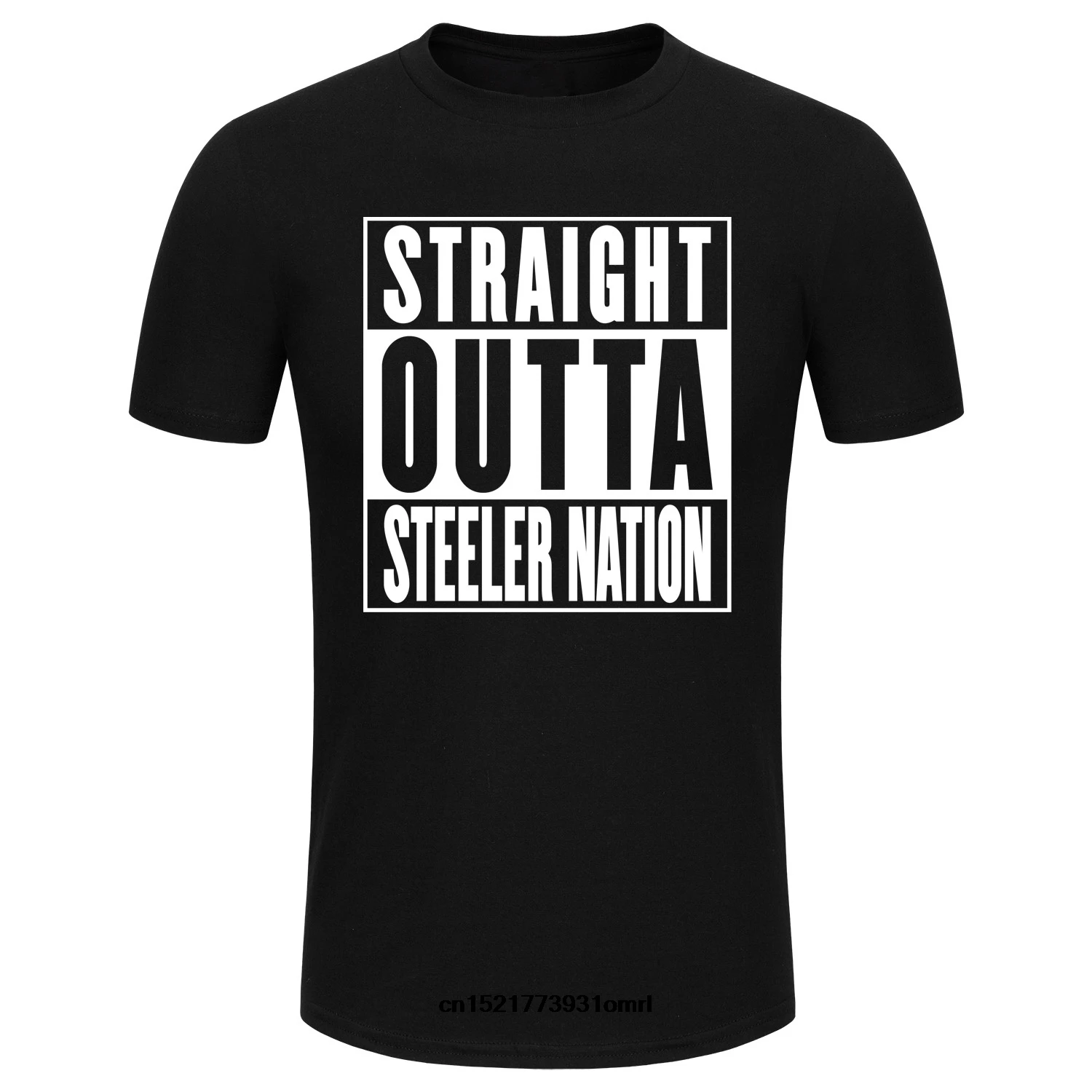 Возьмите Для мужчин футболка модные Straight Outta Steeler Nation белый Цвет черный XS-Размеры