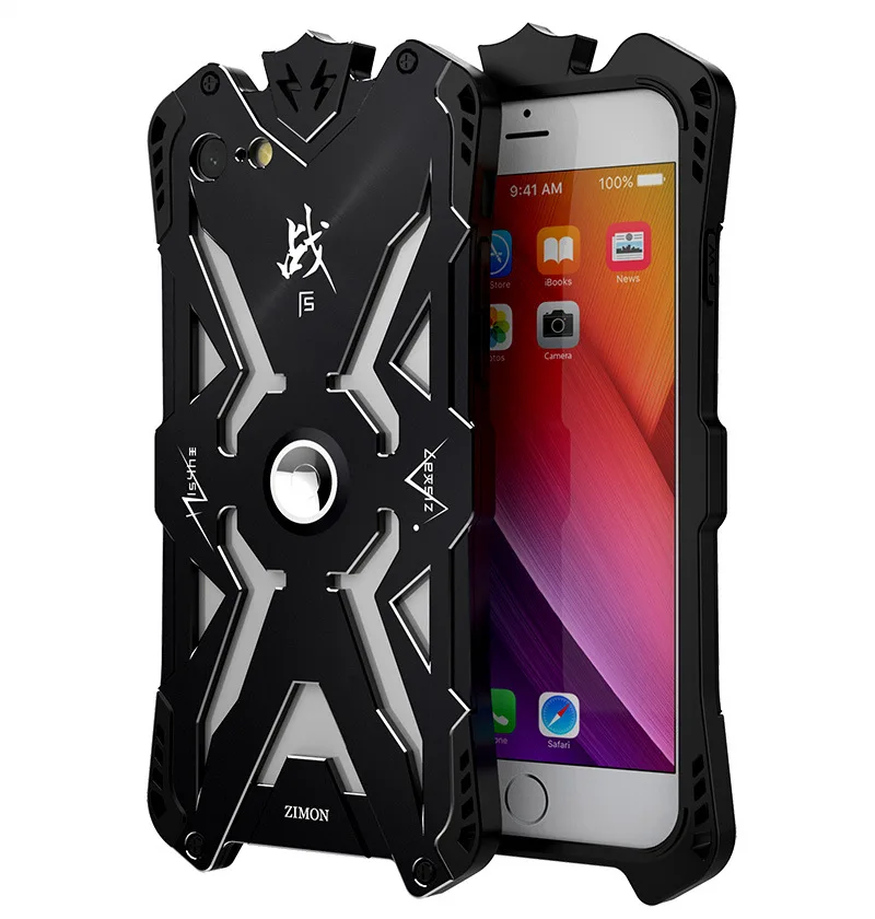 Simon for iphone7 7plus Case Luxury Metal+TPU Aluminum THOR Tough Armor Cover For iPhoneX 8Plus Caja Shockproof Rubber Robot X1