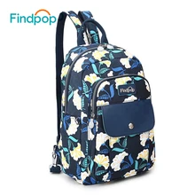Findpop холст мини-рюкзак женщины рюкзак школы Новинка 2017 года с цветочным принтом рюкзак большой Ёмкость модные тонкие сумки на плечо